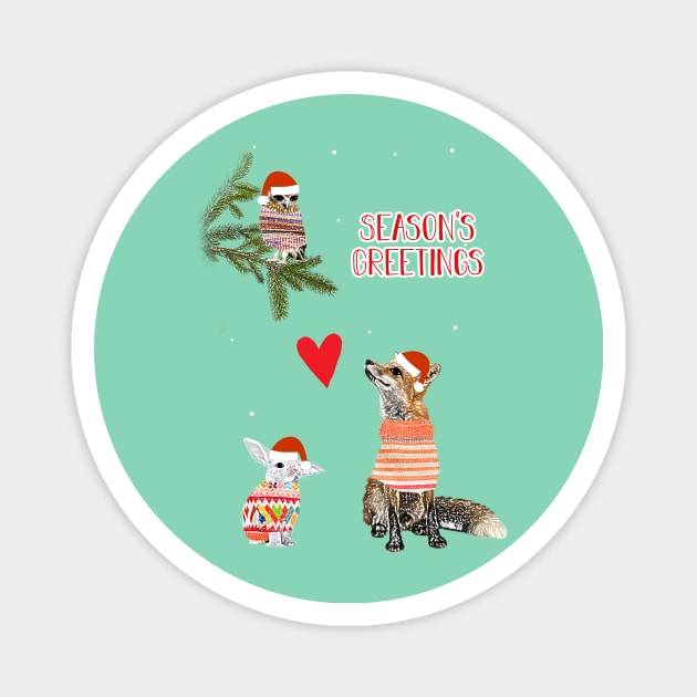 Cute Xmas Animals Magnet by GreenNest